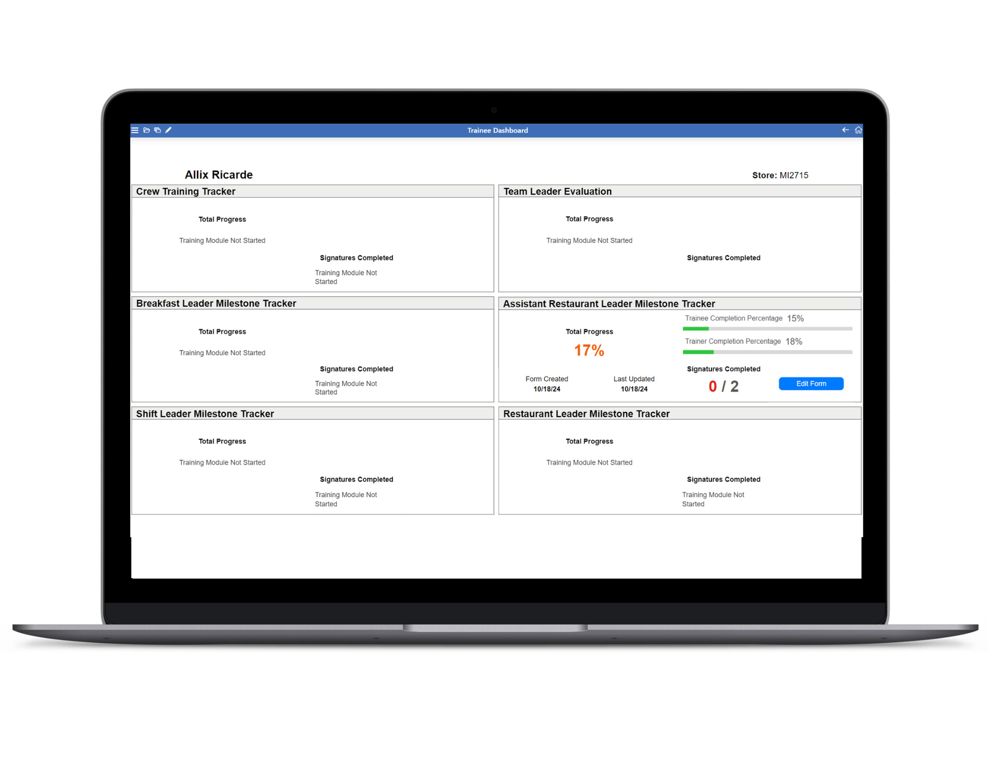 Training Tracker Dashboard